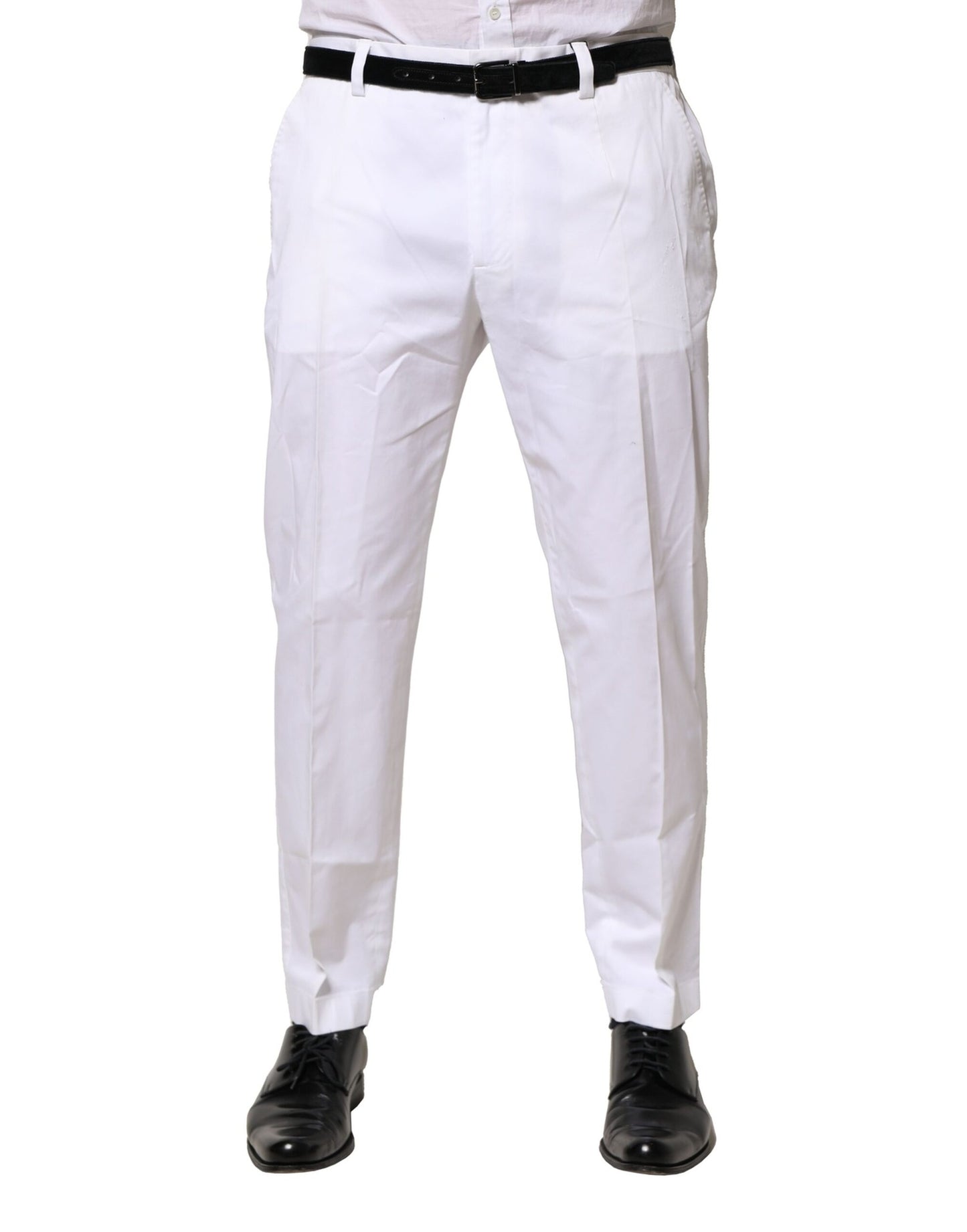 Dolce & Gabbana White Cotton Dress Pants