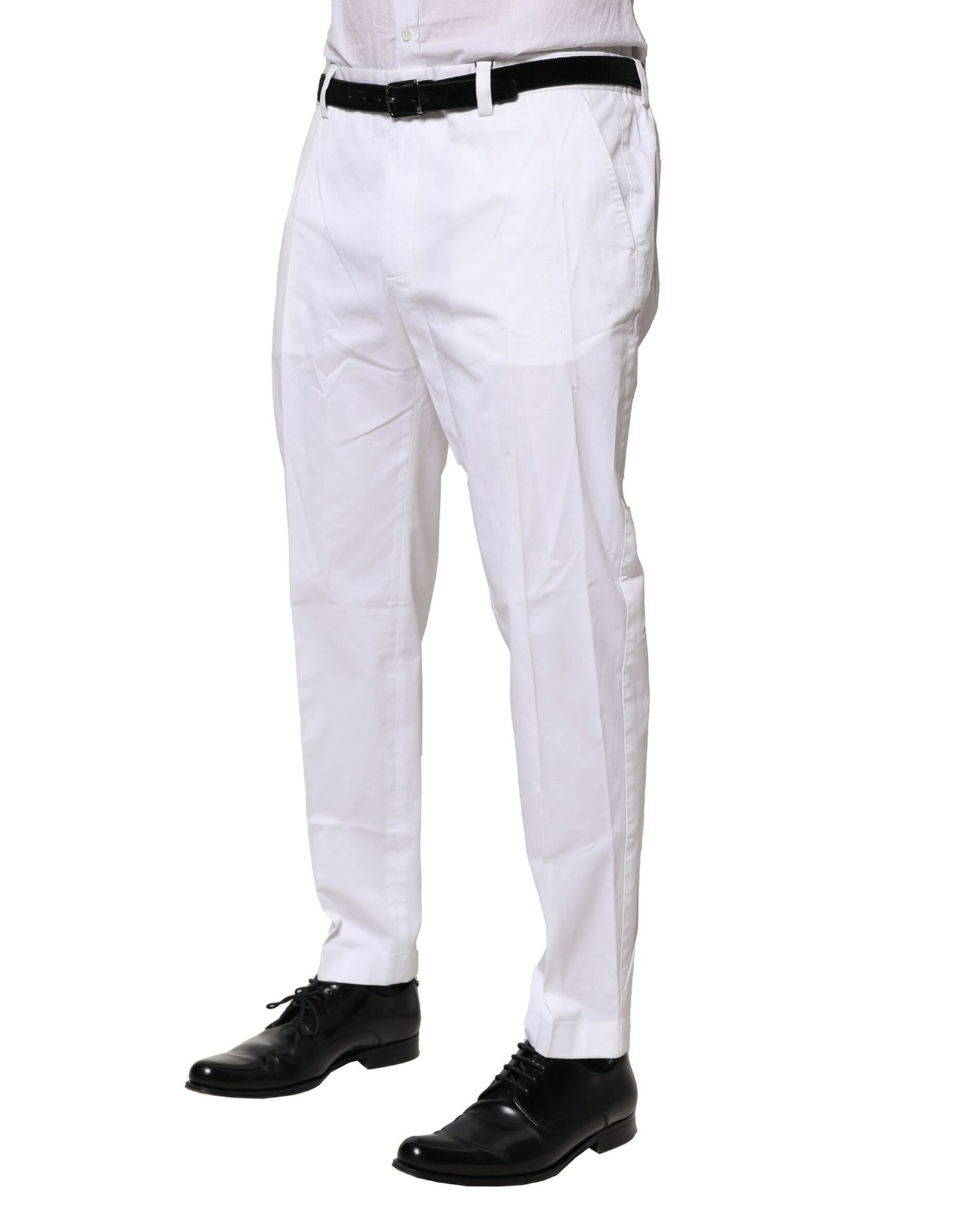 Dolce & Gabbana White Cotton Dress Pants