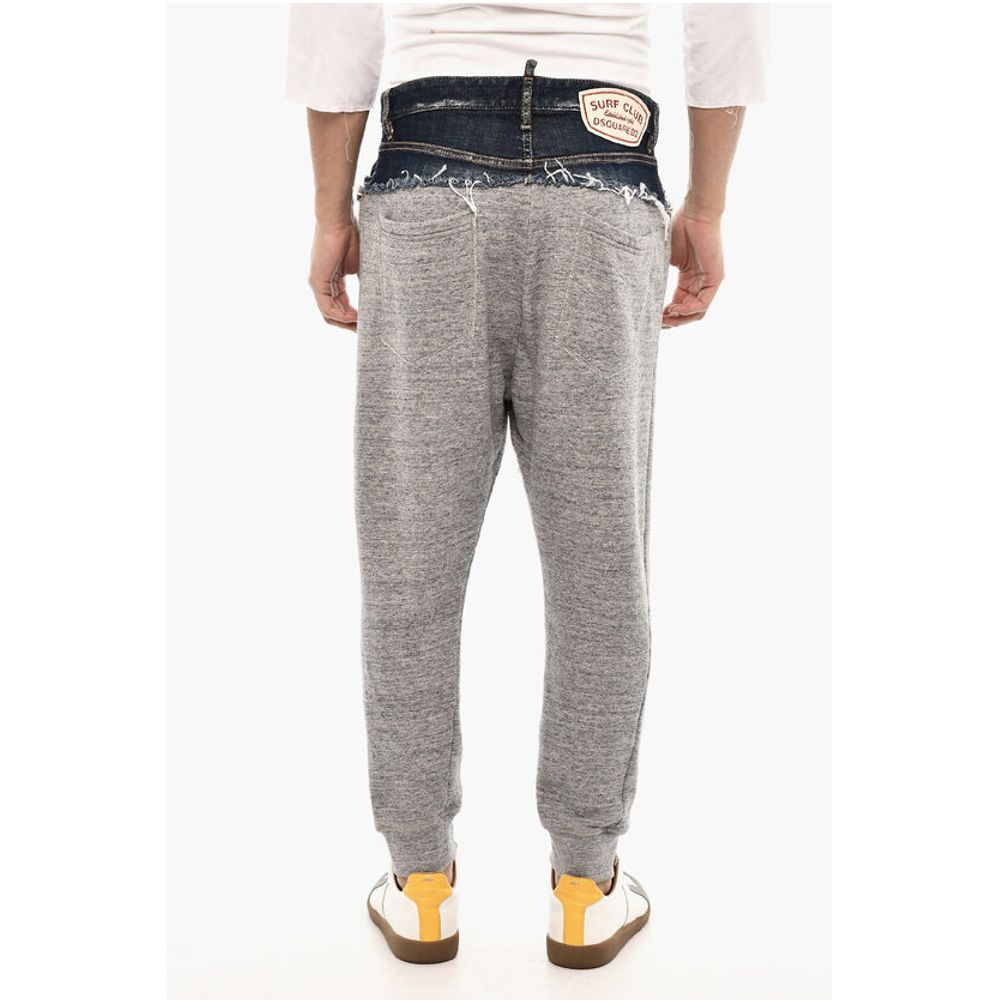 Dsquared2 Brushed Cotton Joggers with Denim Detail