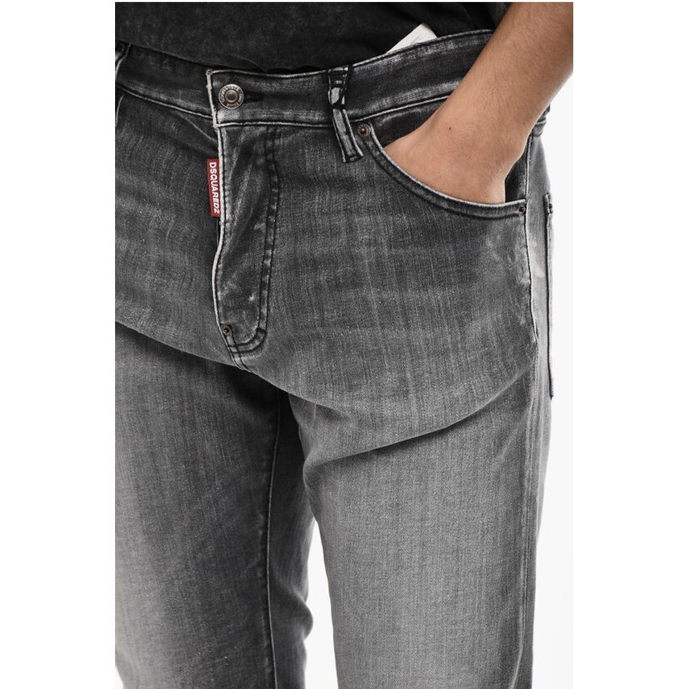 Dsquared2 Stonewashed Denim Jeans with Logo Buttons