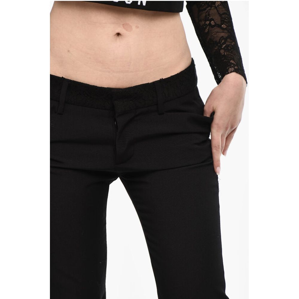 Dsquared² Virgin Wool Pants with Lace Details