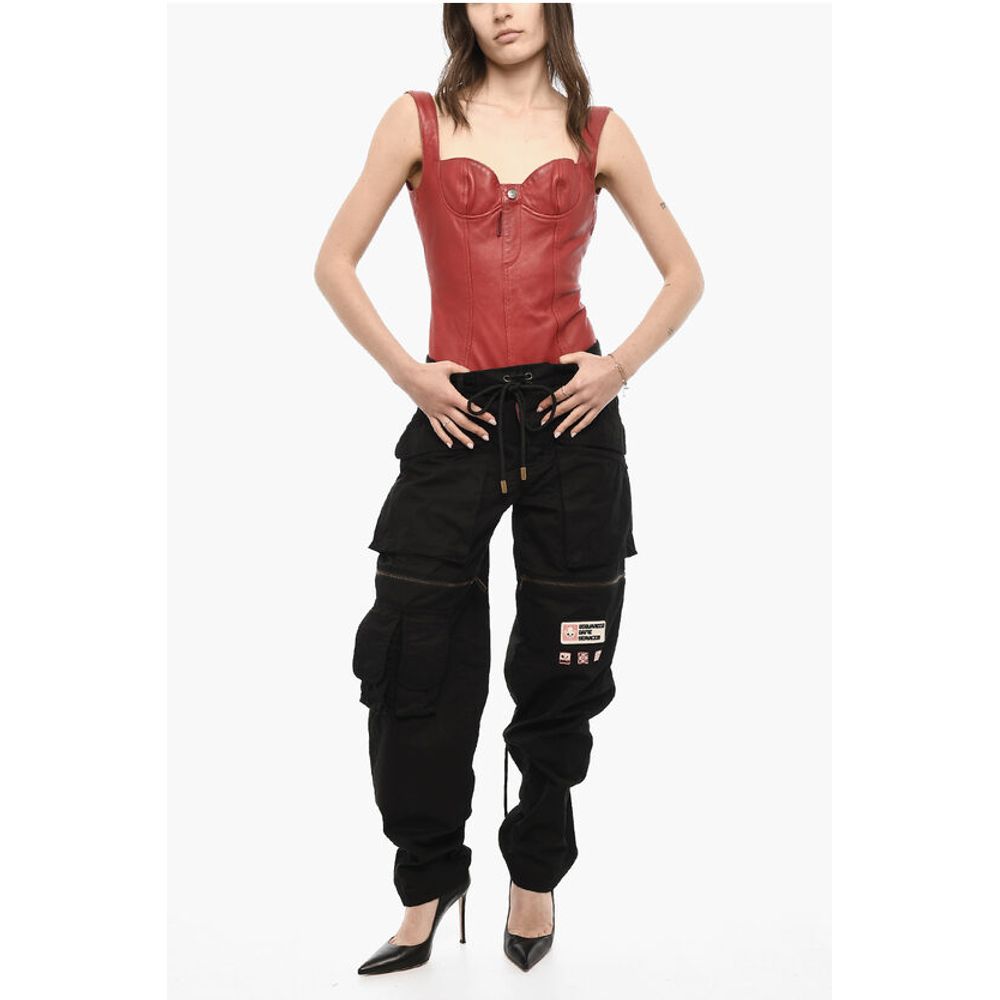 Dsquared² Cotton Casual Pants with Zip Details - Black Intensity