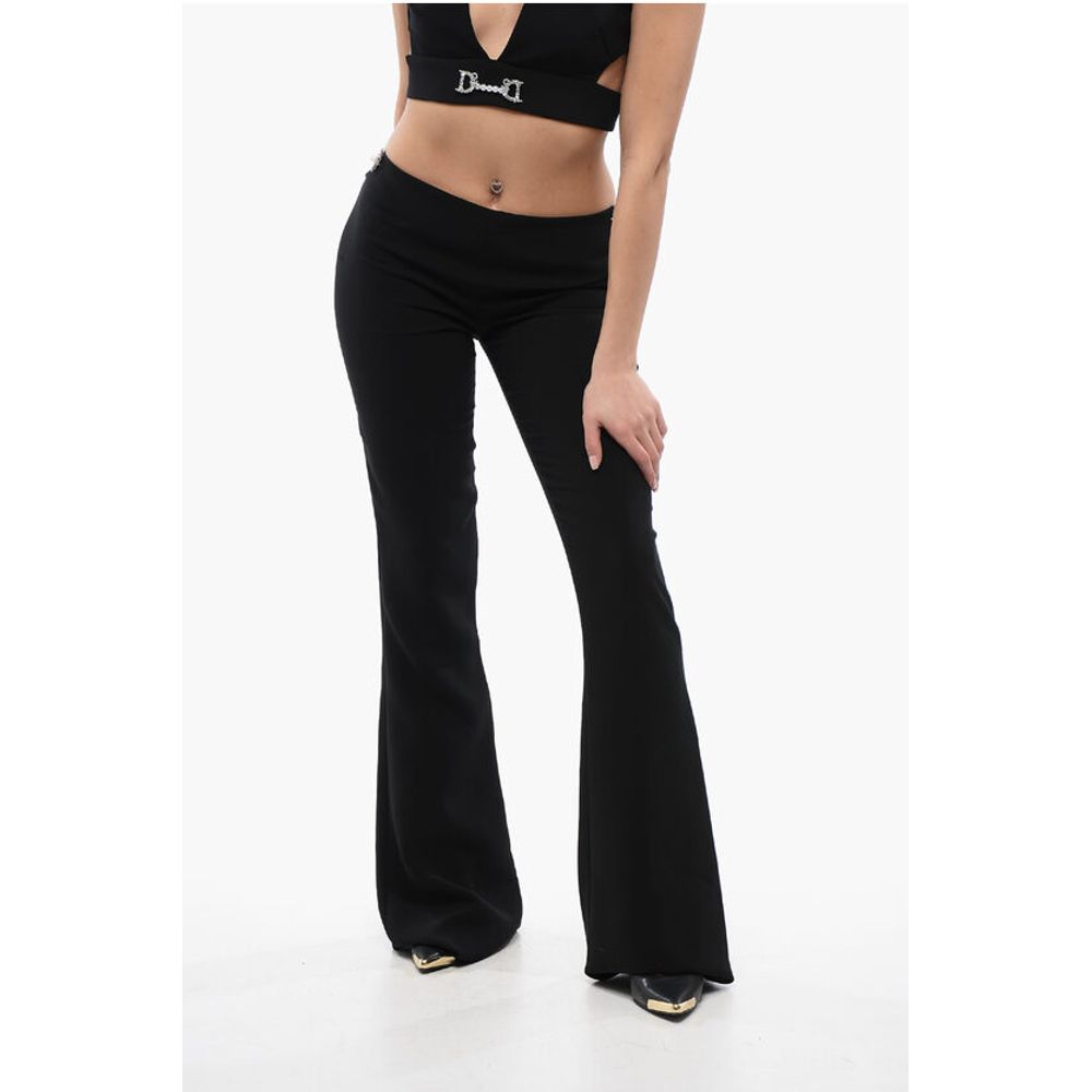 Dsquared2 Jeweled High-Rise Flared Pants with Logo Detailing