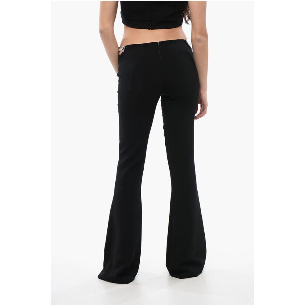 Dsquared2 Jeweled High-Rise Flared Pants with Logo Detailing