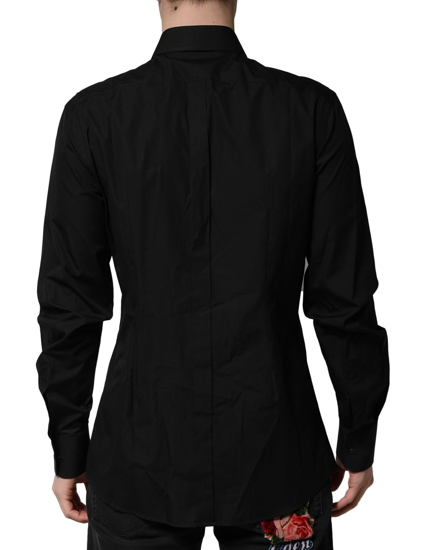 Dolce & Gabbana Black Crystal GOLD Formal Men's Dress Shirt