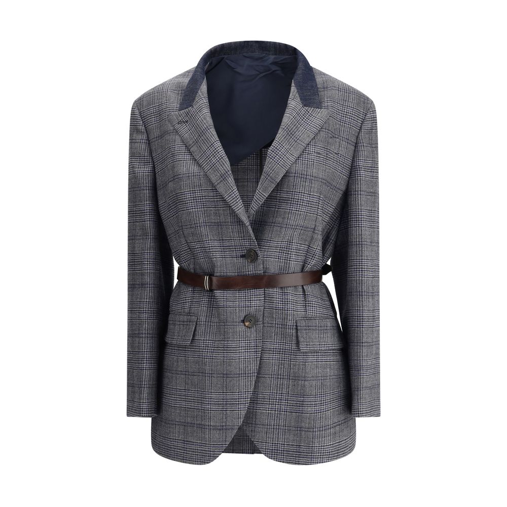 Brunello Cucinelli Prince of Wales Pattern Blazer