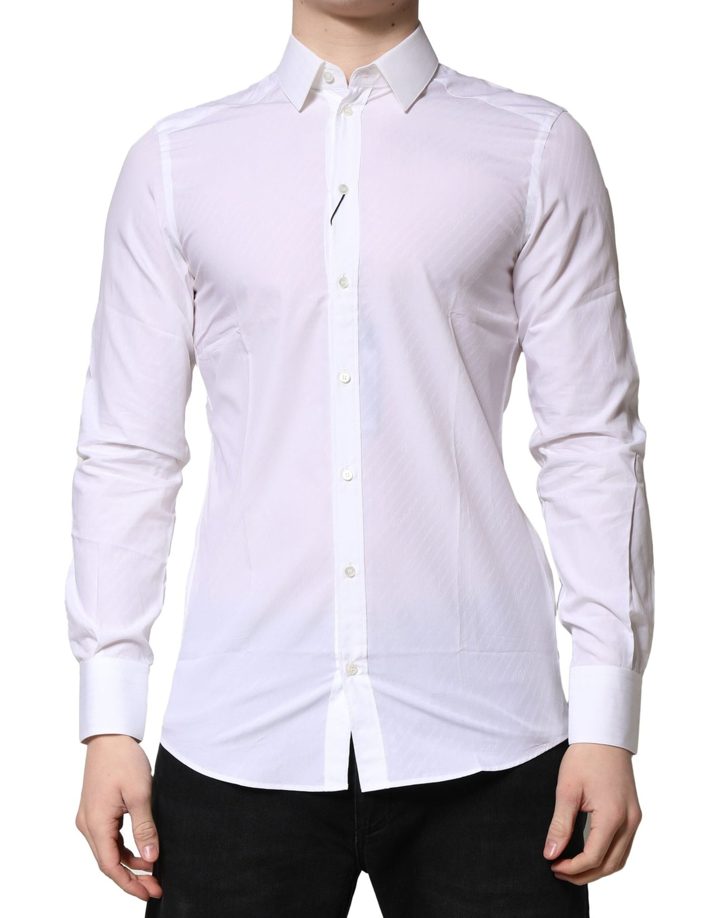 Dolce & Gabbana White MARTINI Long Sleeves Dress Shirt