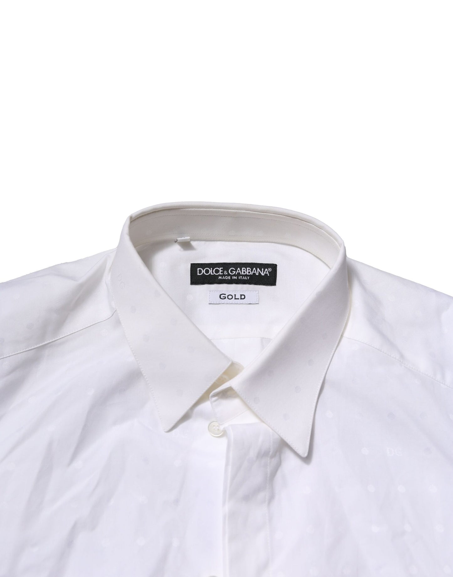 Dolce & Gabbana White GOLD Long Sleeves Dress Shirt