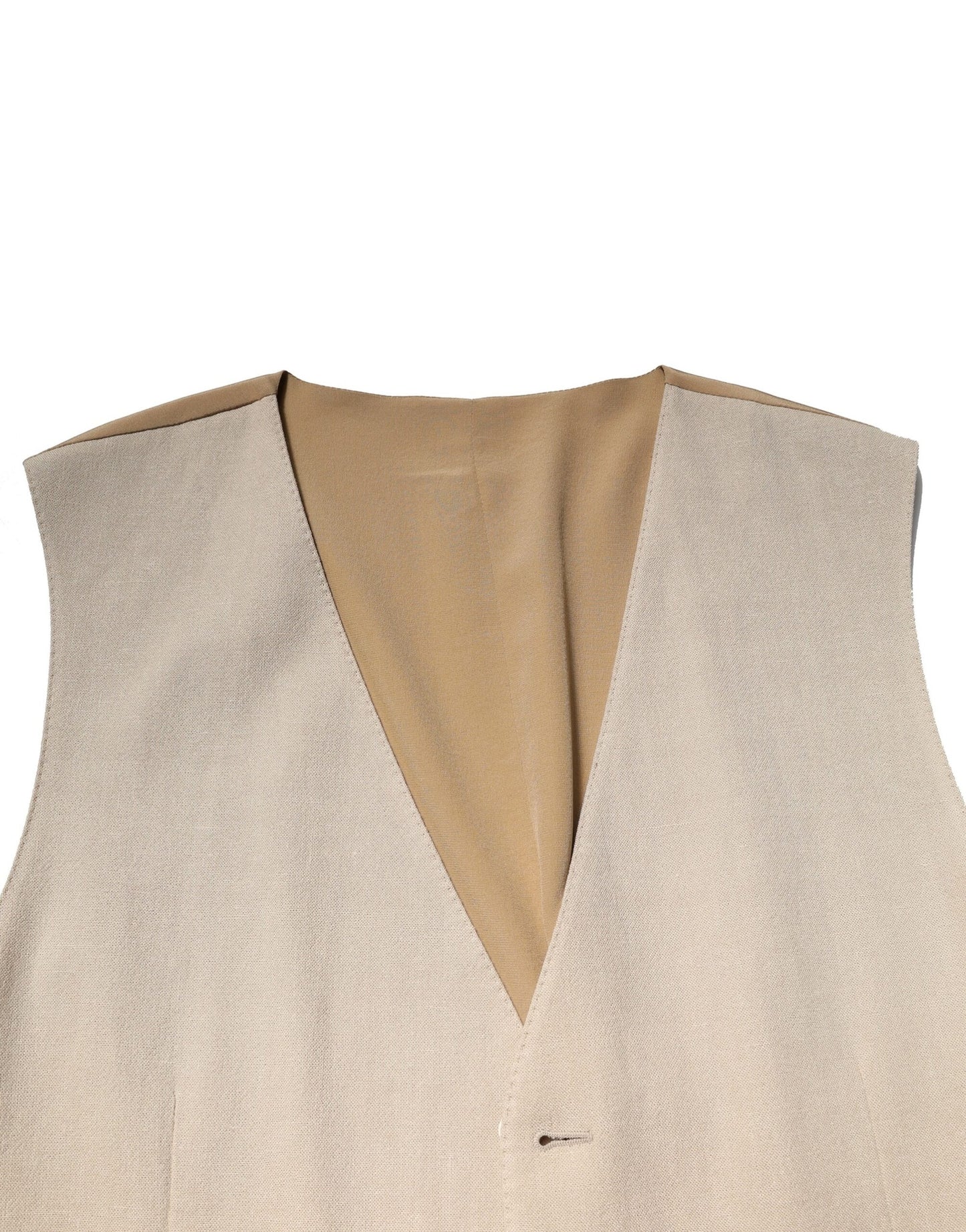 Dolce & Gabbana Beige Linen Formal Waistcoat Vest