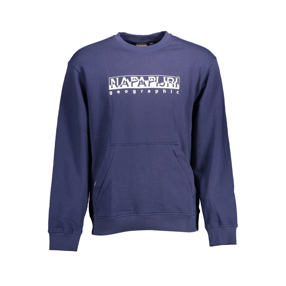 Napapijri Blue Cotton Men Crew Neck Sweater