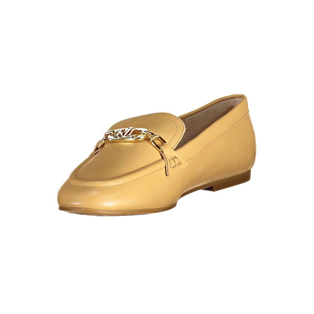 Ralph Lauren Beige Leather Flat Shoe - Classic Elegance Meets Everyday Comfort