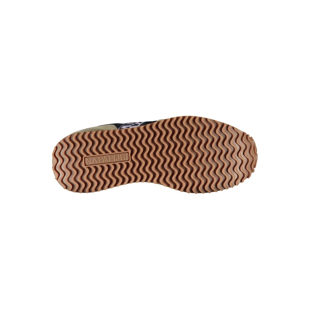 Napapijri Beige Lace-Up Sneakers for Men and Women with Contrast Details