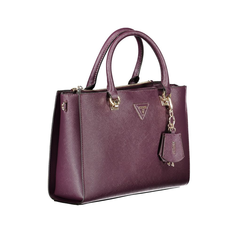 Guess Jeans Purple Brynlee Handbag – Faux Leather, Chic Multi-Compartment Design