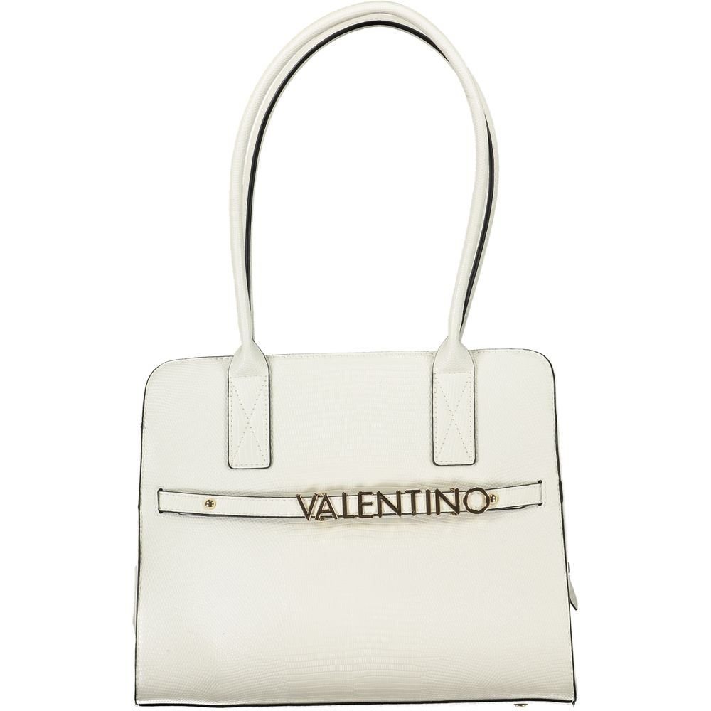 Valentino Bags White Faux Leather Handbag with Dual Handles