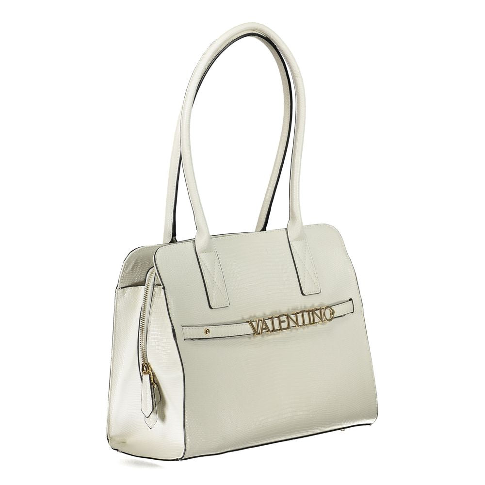 Valentino Bags White Faux Leather Handbag with Dual Handles