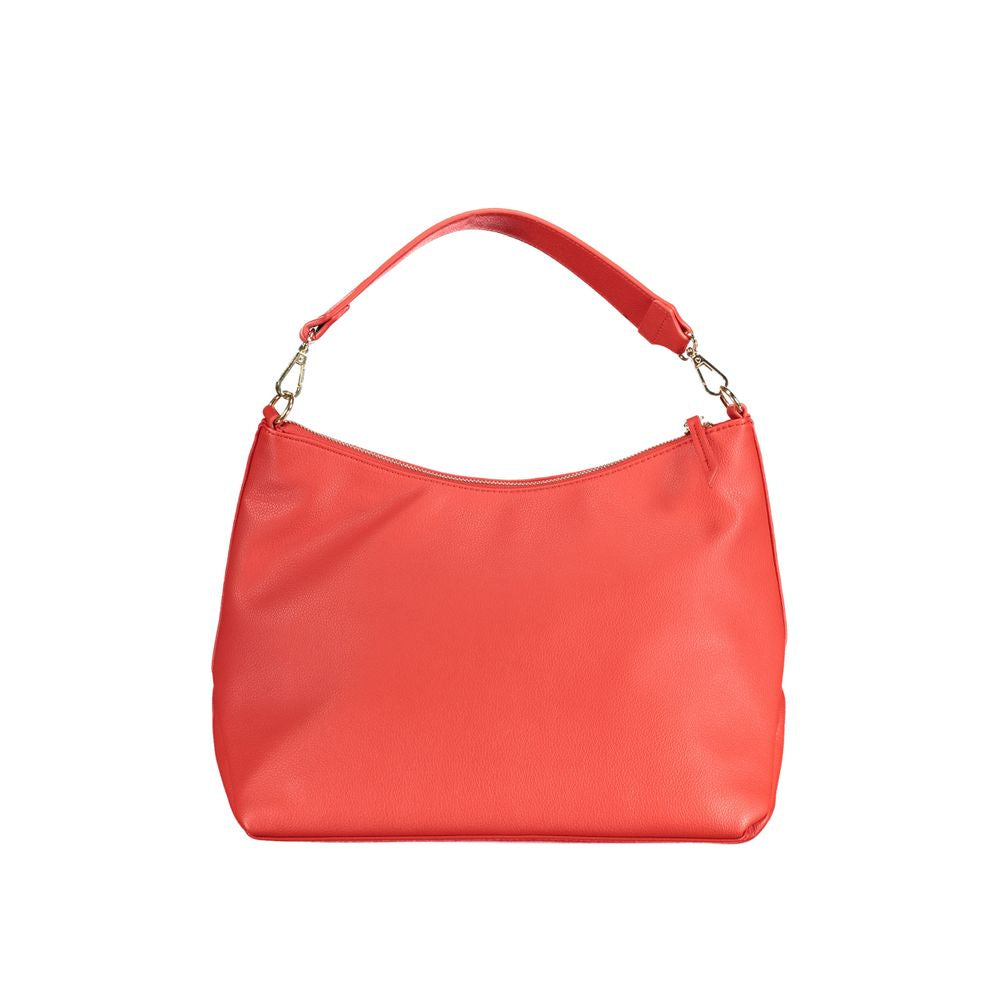 Valentino Bags Red Faux Leather Handbag with Shoulder Strap