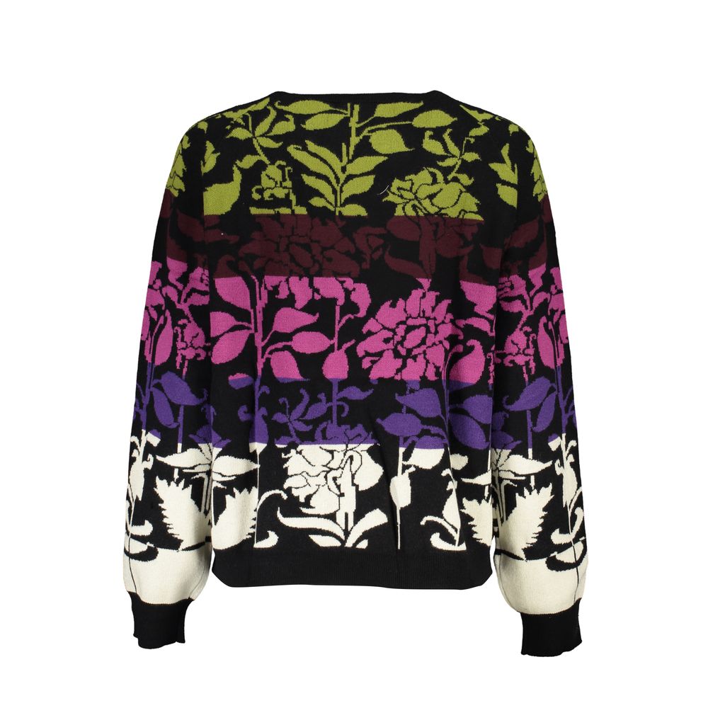 Desigual Black Polyester Sweater with Contrast Details