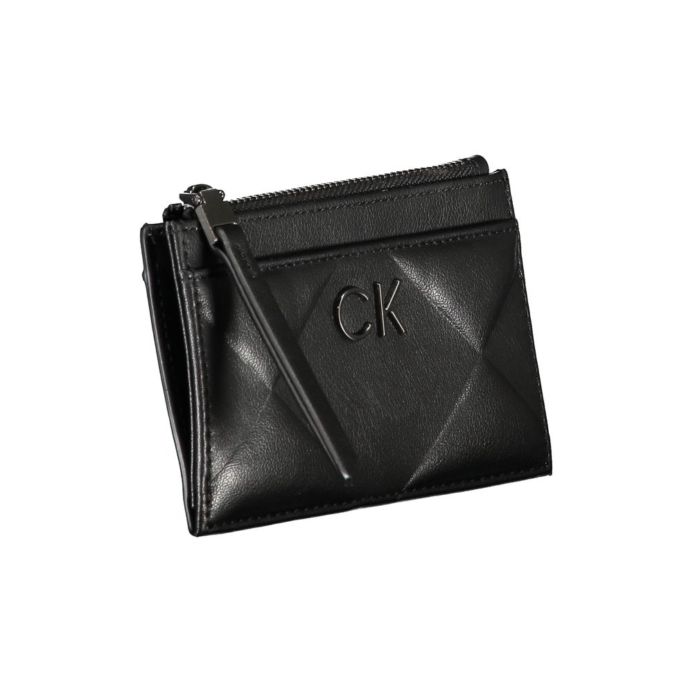 Calvin Klein Sleek Black Faux Leather Zip Wallet