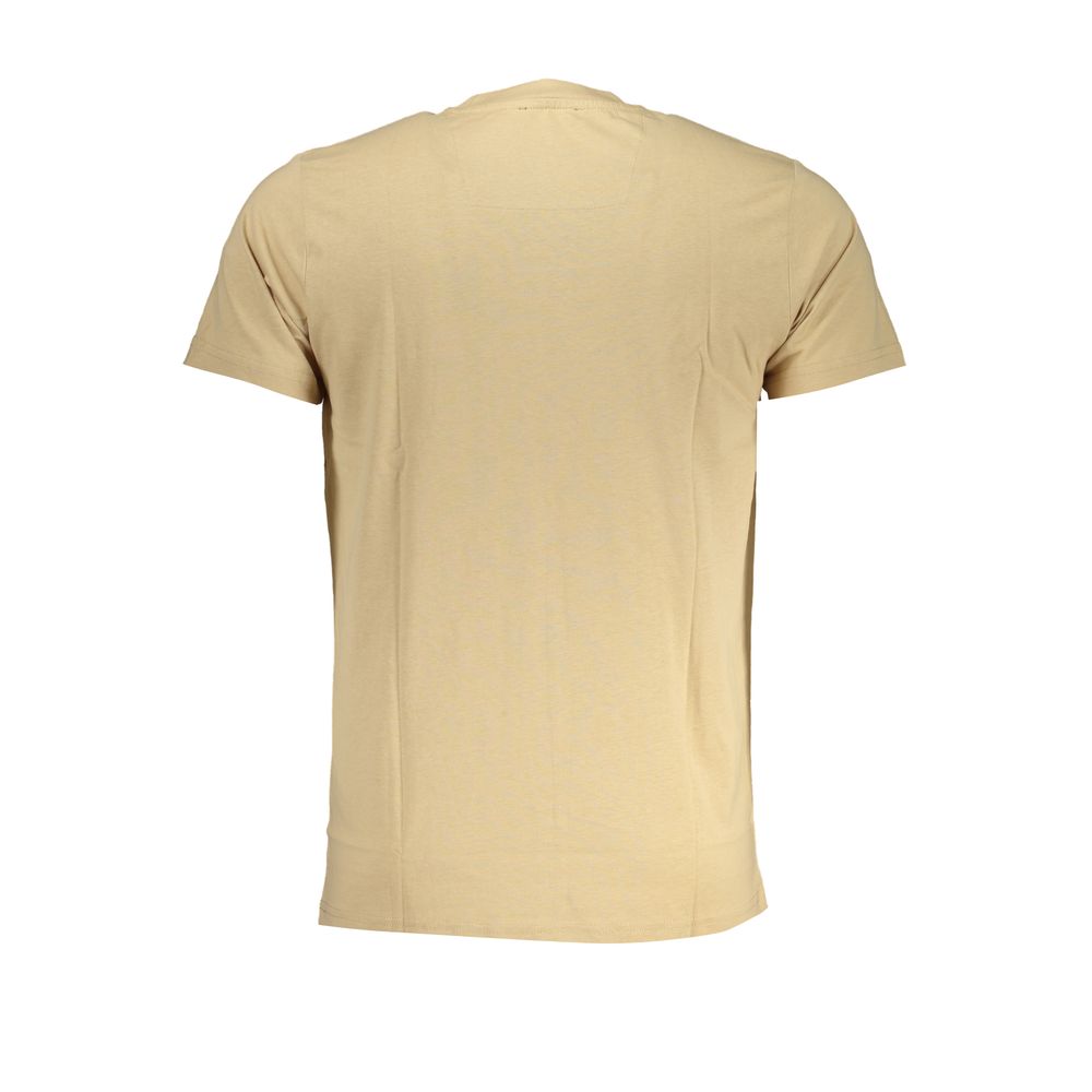 Cavalli Class Beige Cotton T-Shirt for Effortless Style