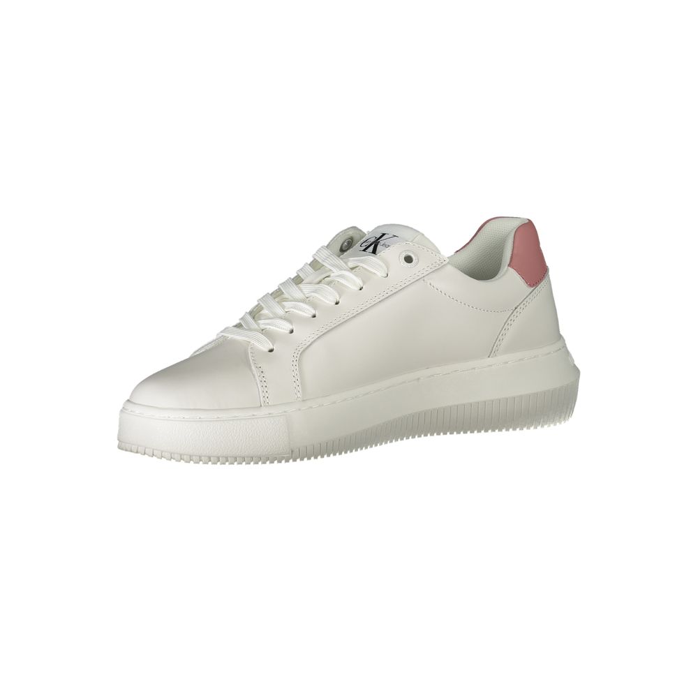 Calvin Klein White Polyester Sneakers for Effortless Style
