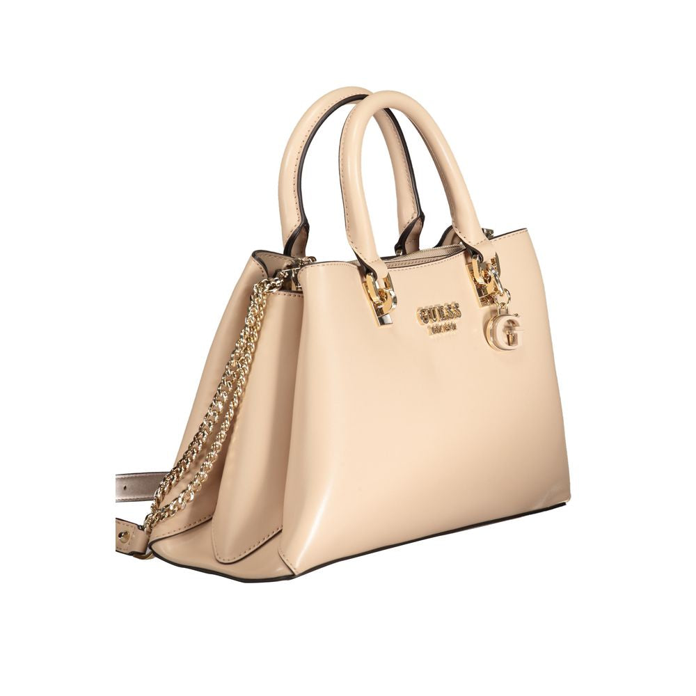 Guess Jeans Beige Handbag – Faux Leather, Chic Design