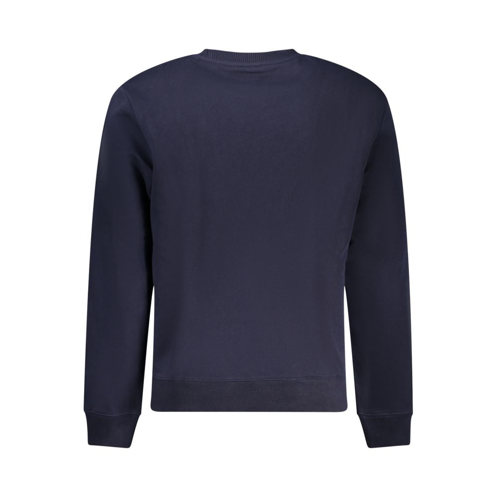 Napapijri Blue Cotton Sweater - Relaxed Fit Crew Neck Sweatshirt