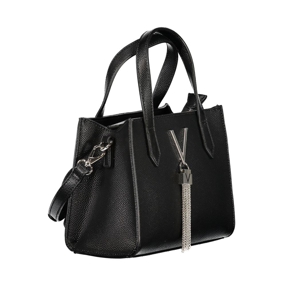 Mario Valentino Black Polyethylene Women Handbag with Gold Accents