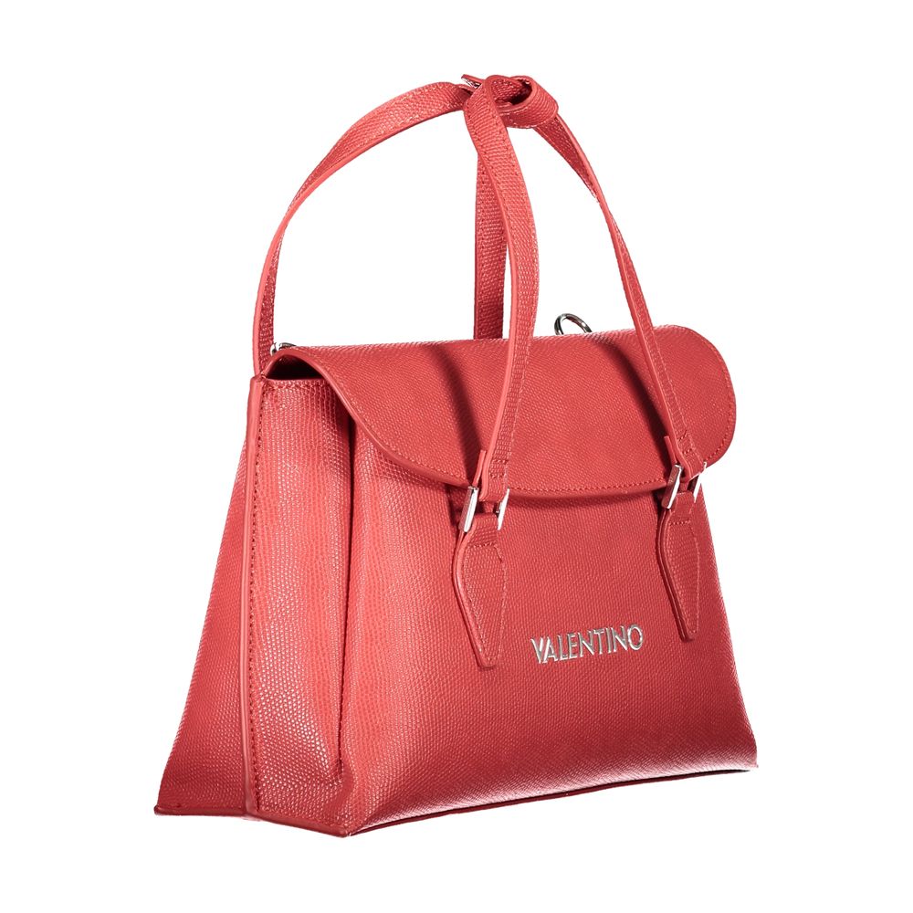 Mario Valentino Red Leather Handbag with Elegant Detailing
