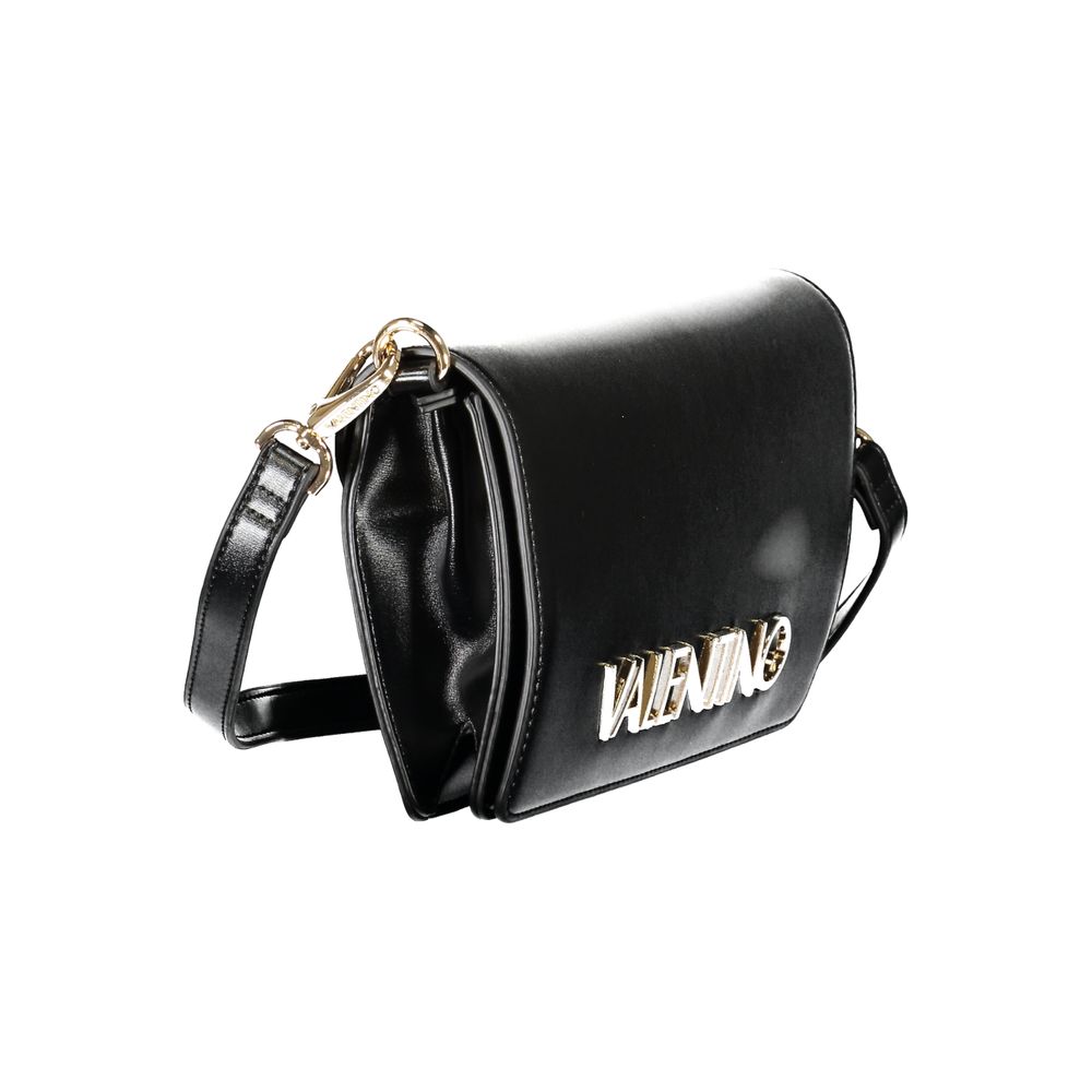 Mario Valentino Black Polyethylene Women Handbag with Adjustable Strap