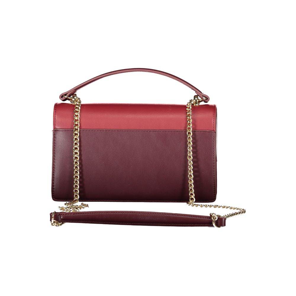 Mario Valentino Red Leather Chain Shoulder Bag
