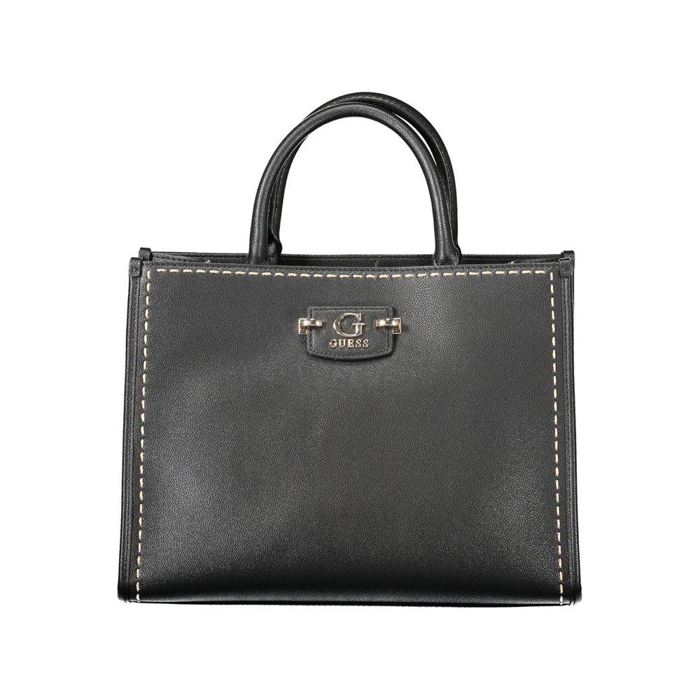 Guess Jeans Black Polyethylene Ribbon Handbag