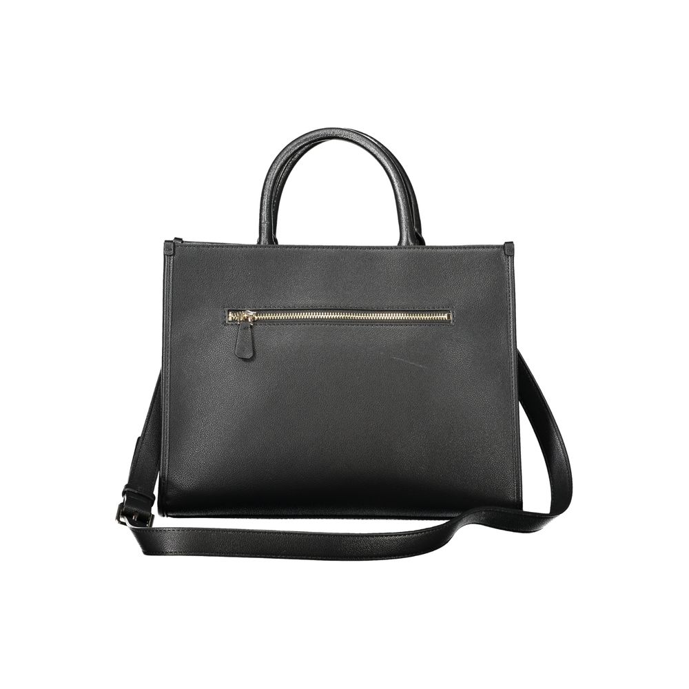 Guess Jeans Black Polyethylene Ribbon Handbag
