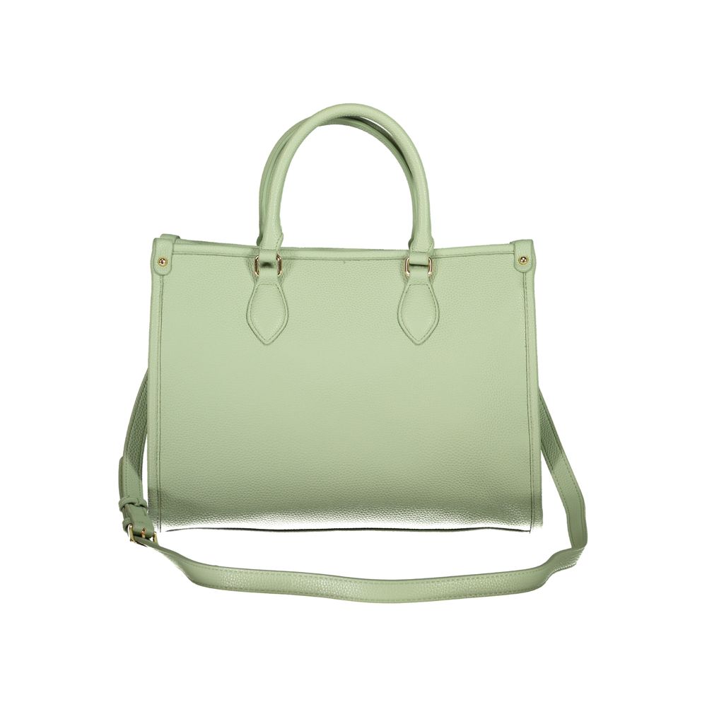 Mario Valentino Green Leather Handbag with Adjustable Strap