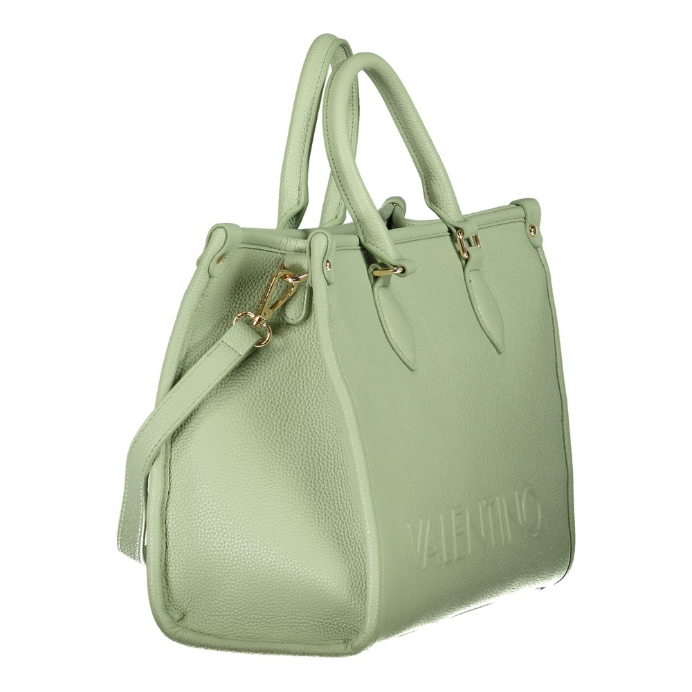 Mario Valentino Green Leather Handbag with Adjustable Strap