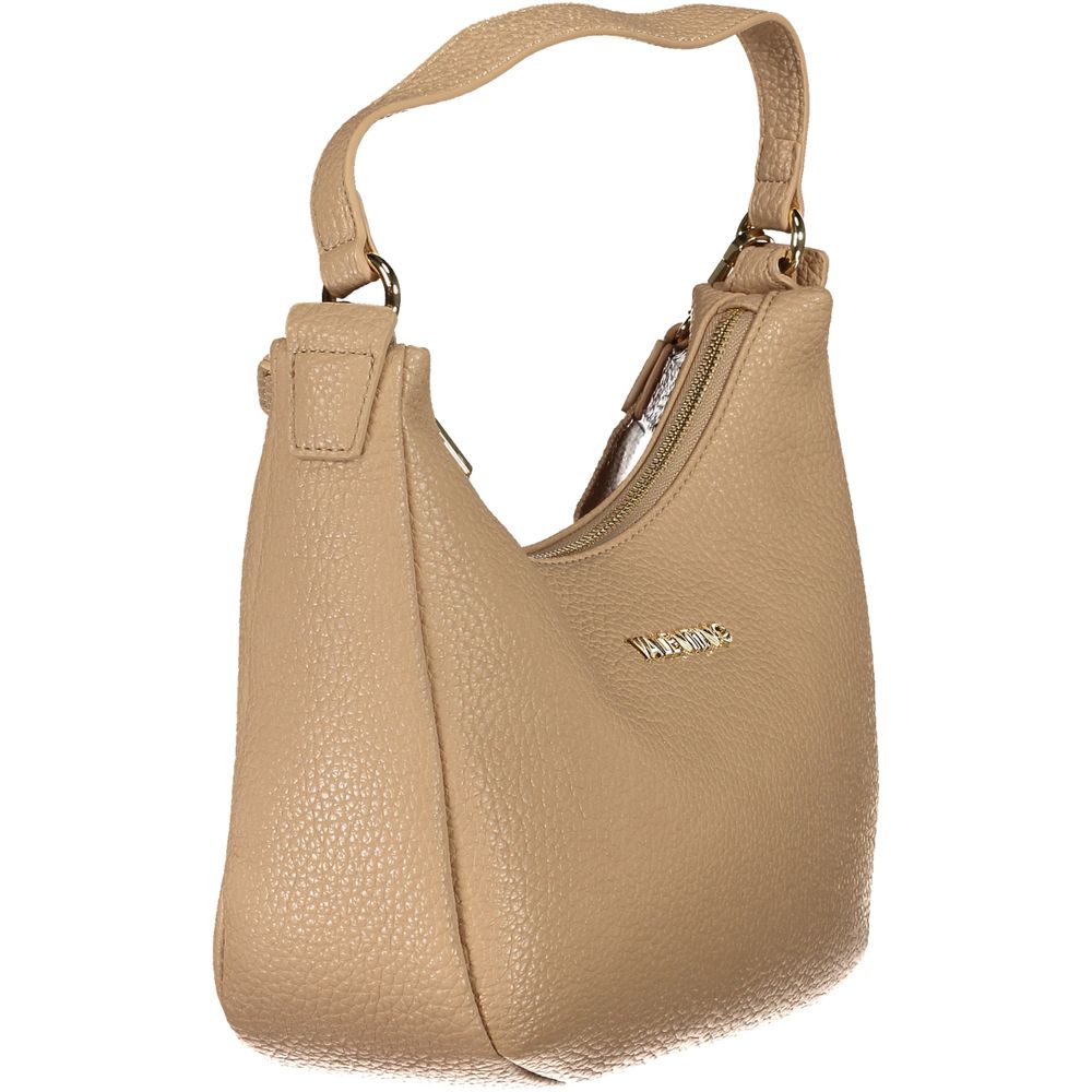 Mario Valentino Beige Leather Effect Handbag with Logo Detail