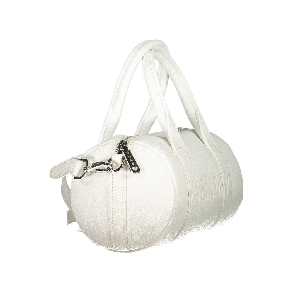 Mario Valentino White Faux Leather Handbag with Logo Detail