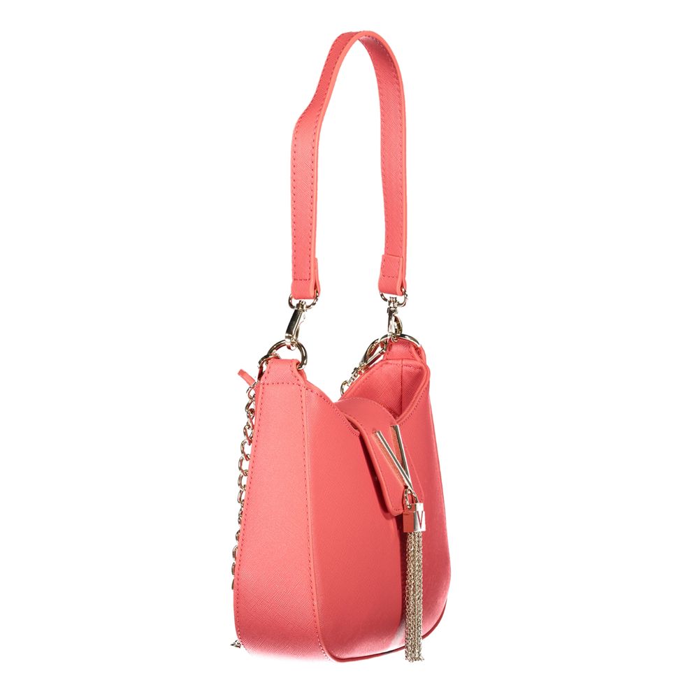 Mario Valentino Pink Leather Effect Handbag with Contrasting Details