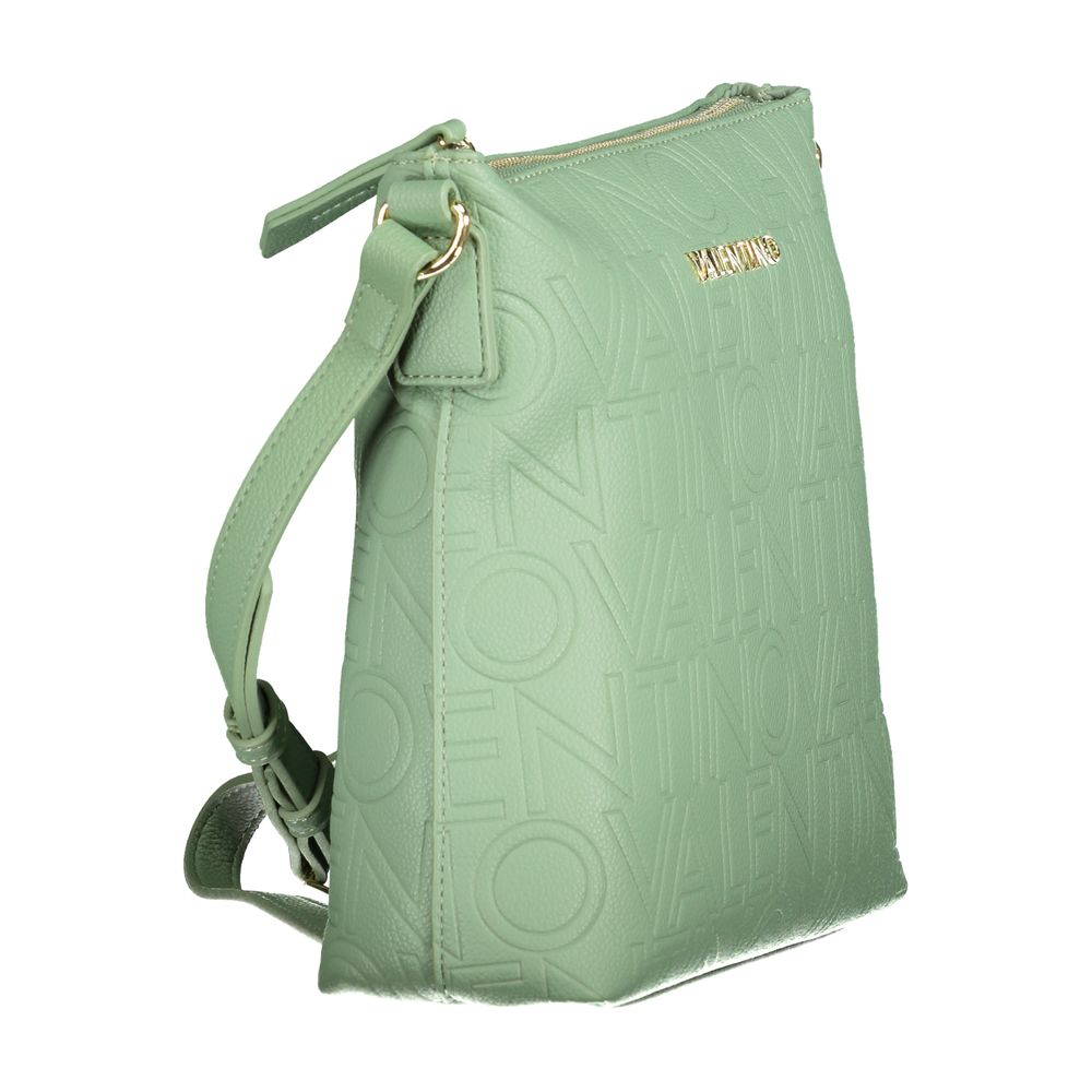 Mario Valentino Green Faux Leather Shoulder Bag with Iconic Logo