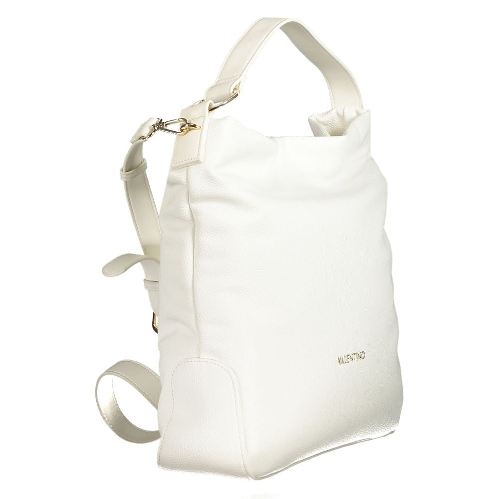 Mario Valentino White Faux Leather Handbag with Adjustable Strap