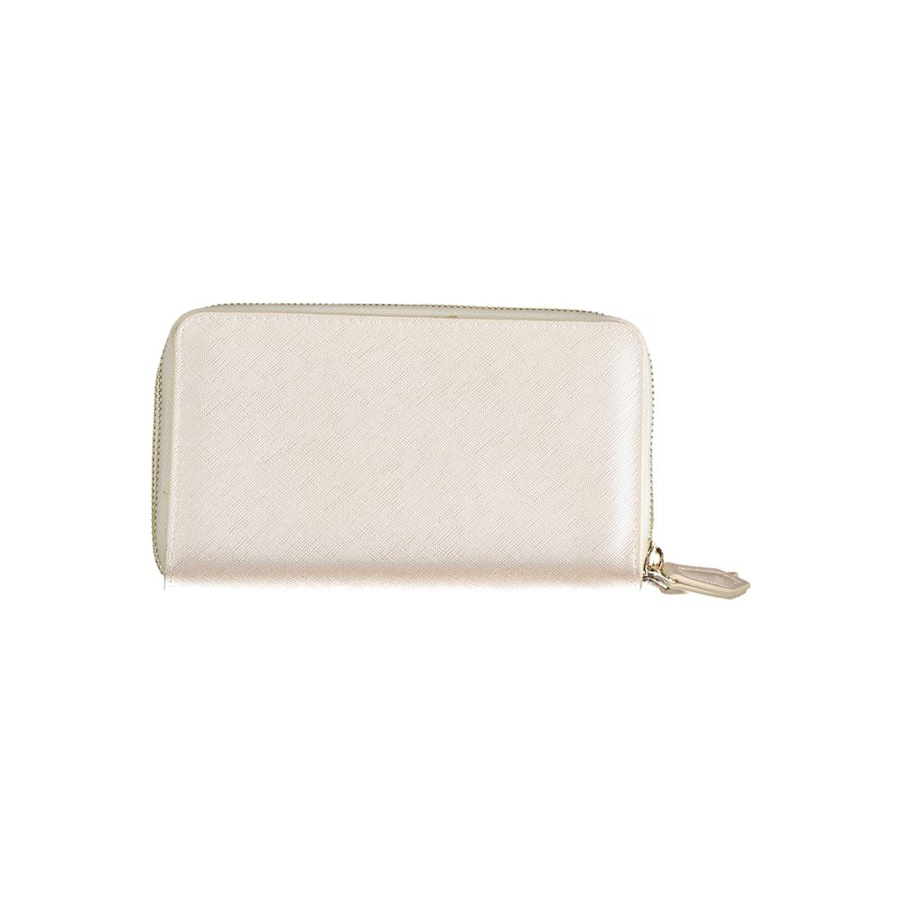 Mario Valentino Brown Faux Leather Women’s Wallet with Zip Closure