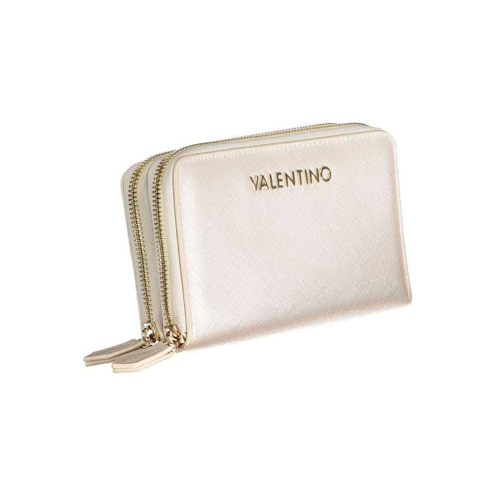 Mario Valentino Brown Faux Leather Women’s Wallet with Zip Closure