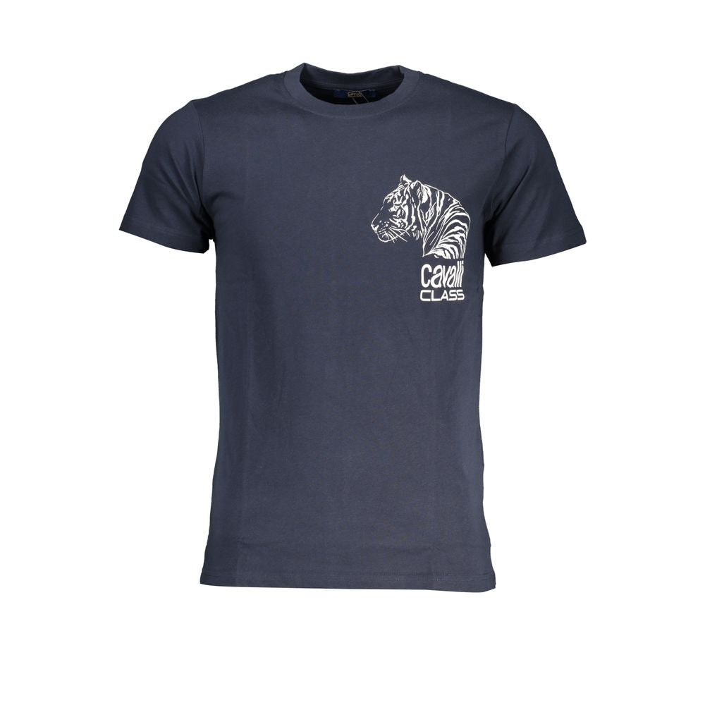 Cavalli Class Blue Cotton T-Shirt: Bold Statement for the Modern Wardrobe