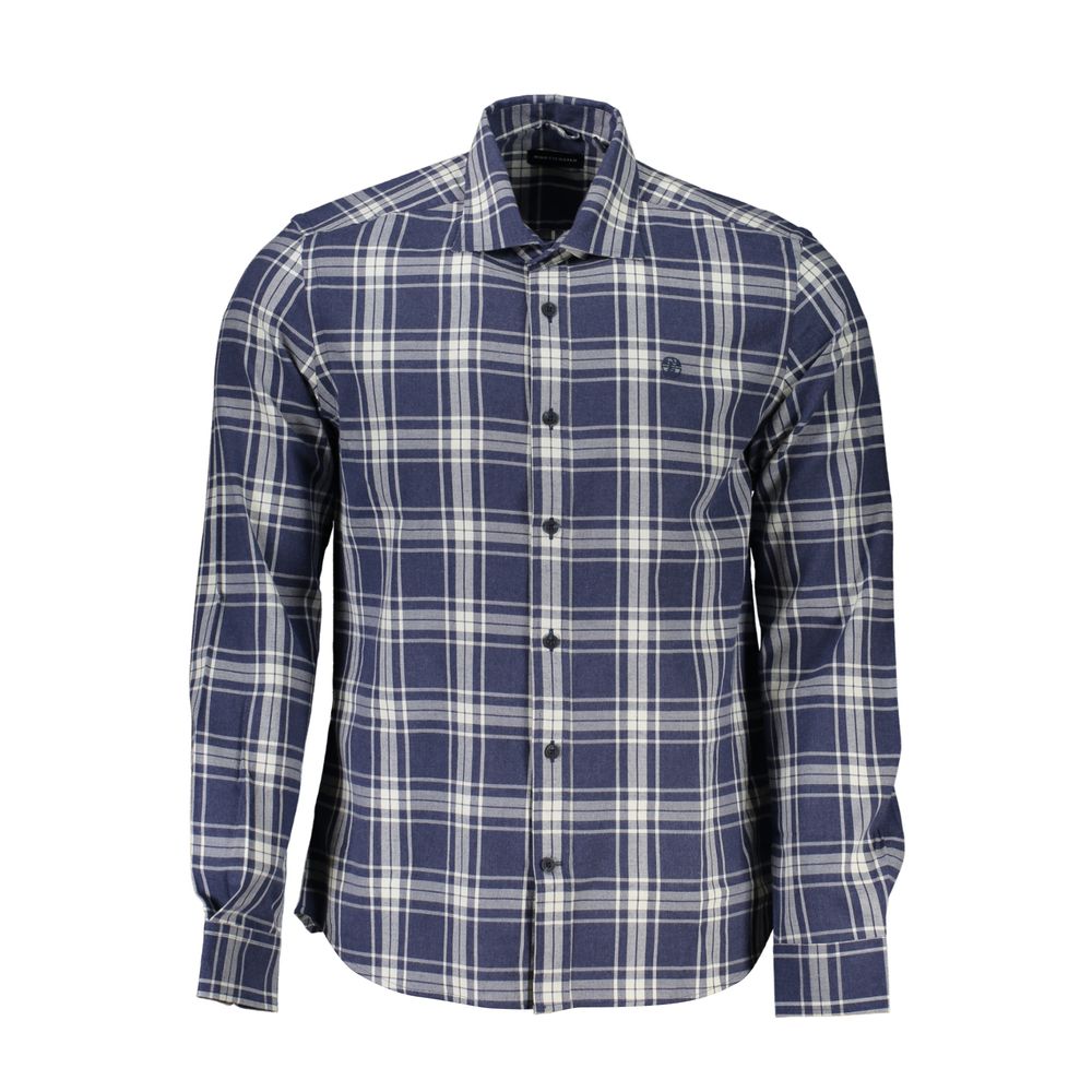 North Sails Men's Checkered Long Sleeve Shirt Blue Cotton