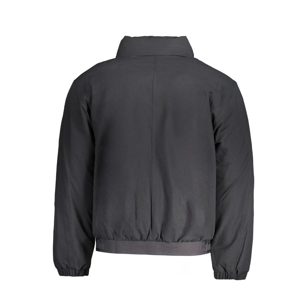 Calvin Klein Black Polyester Jacket with Removable Hood