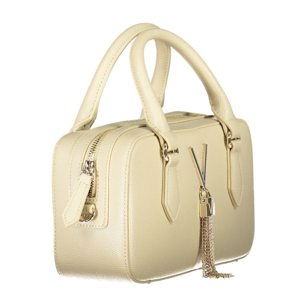 Mario Valentino Beige Leather Handbag with Adjustable Strap