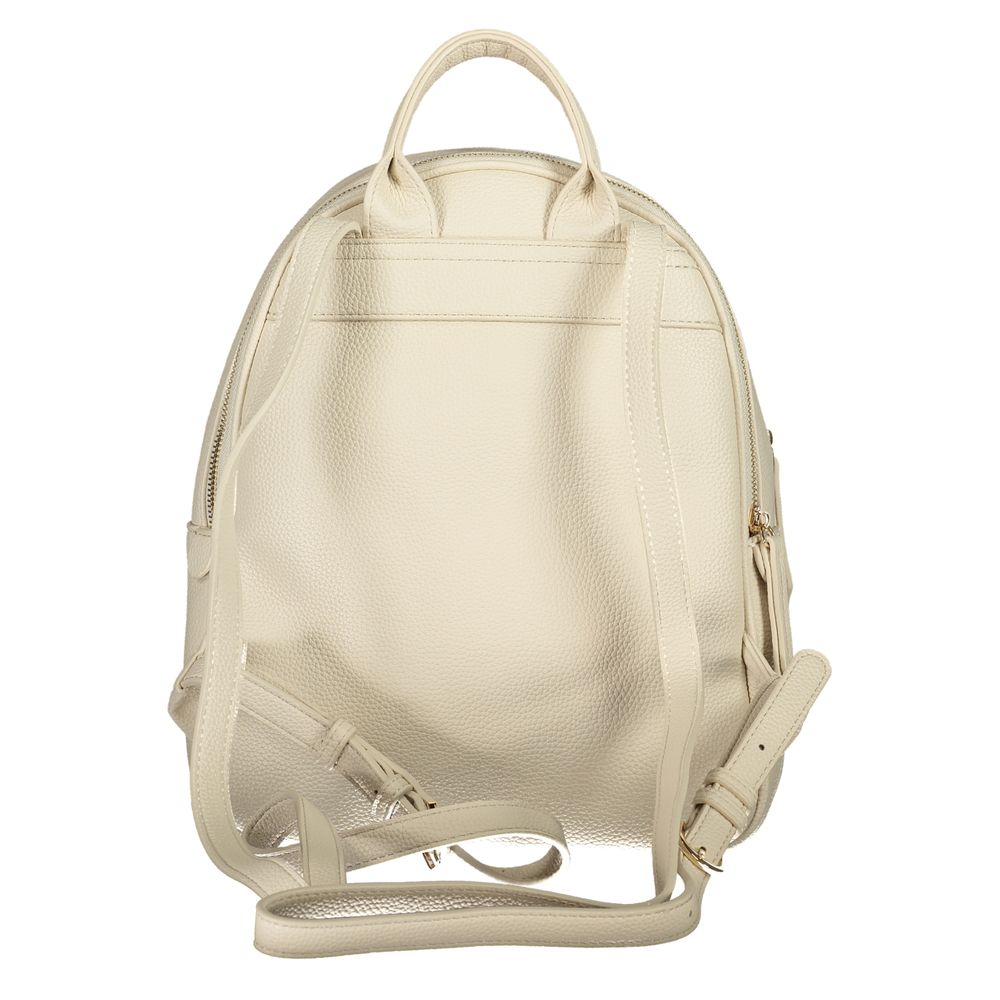 Mario Valentino Beige Leather Effect Backpack with Contrast Details