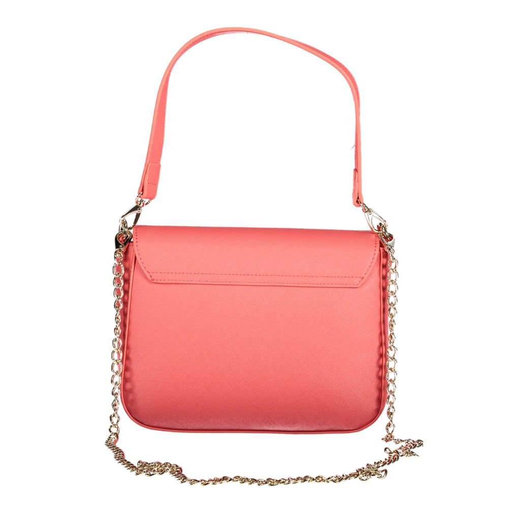 Mario Valentino Pink Faux Leather Women Handbag with Chain Strap