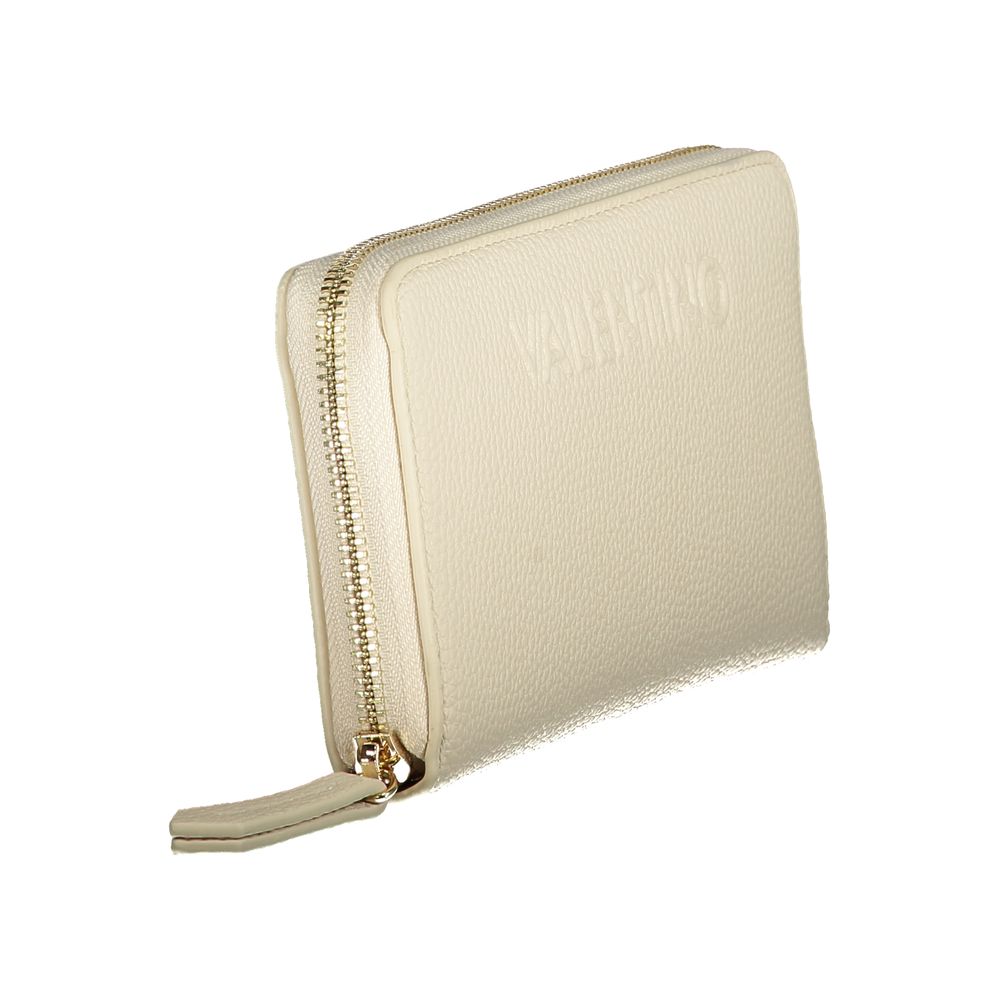 Mario Valentino Beige Leather Effect Wallet with Iconic Logo