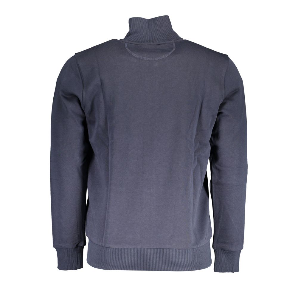 La Martina Blue Cotton Men's Zip-Up Sweater