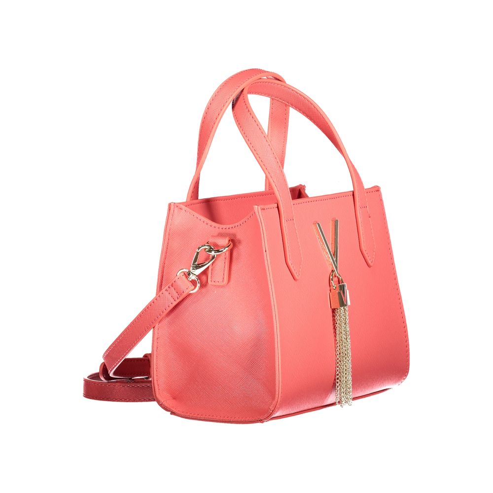 Mario Valentino Pink Faux Leather Handbag with Zip Closure